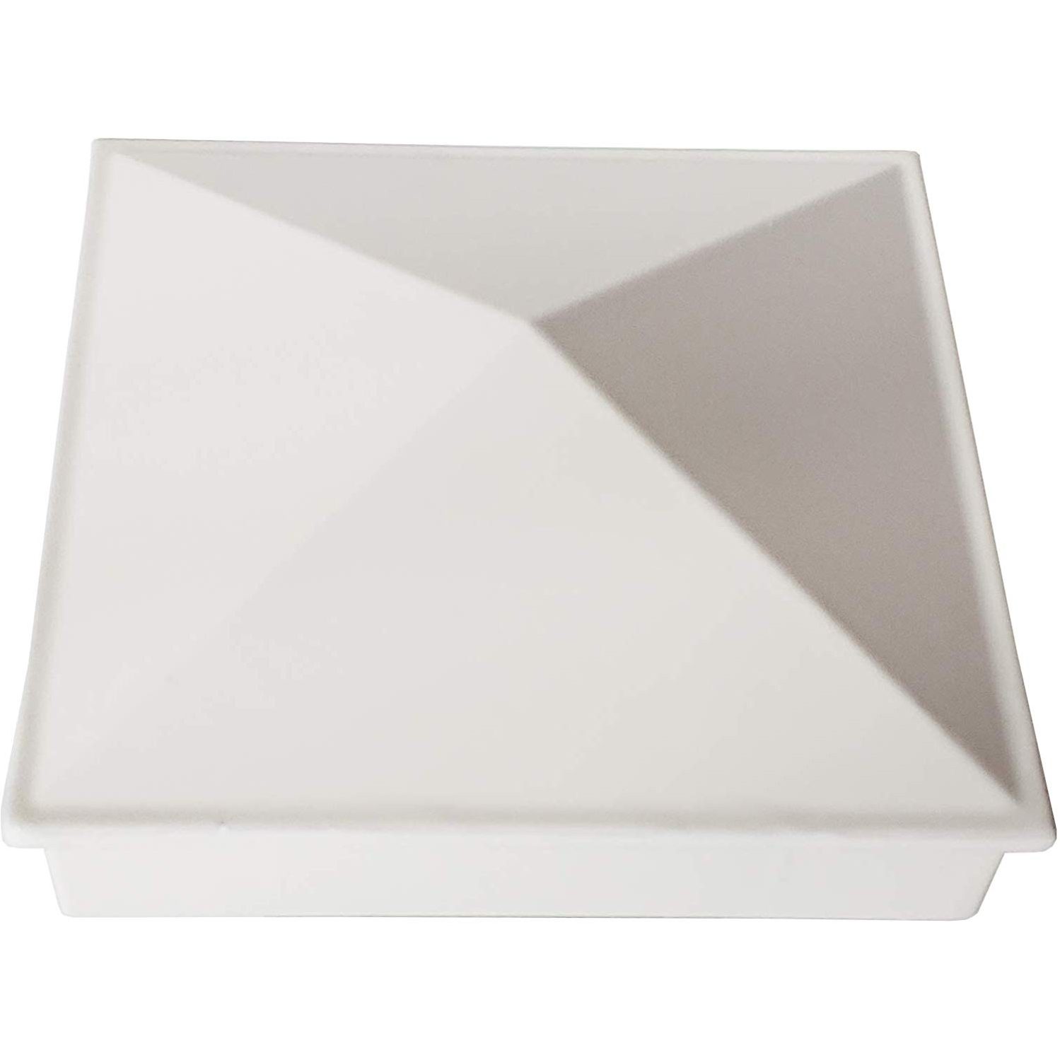 Decorex Hardware 3" x 3" Aluminium Pyramid Post Cap for Metal Posts - Pressure Fit - White (DHPPC30WF) - Image 4
