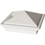 Decorex Hardware 2" x 2" Aluminium Pyramid Post Cap for Metal Posts - Pressure Fit - White (DHPPC20WF)