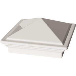 Decorex Hardware 2" x 2" Aluminium Pyramid Post Cap for Metal Posts - Pressure Fit - White (DHPPC20WF)