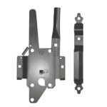 Nuvo Iron Black Deluxe Traditional Post Latch with Ultimate Handle DTPLUH