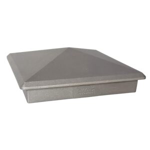 5.5" x 5.5" Heavy Duty Aluminium Pyramid Post Cap for Wood Posts - Natural Mill Finish/Sandblasted