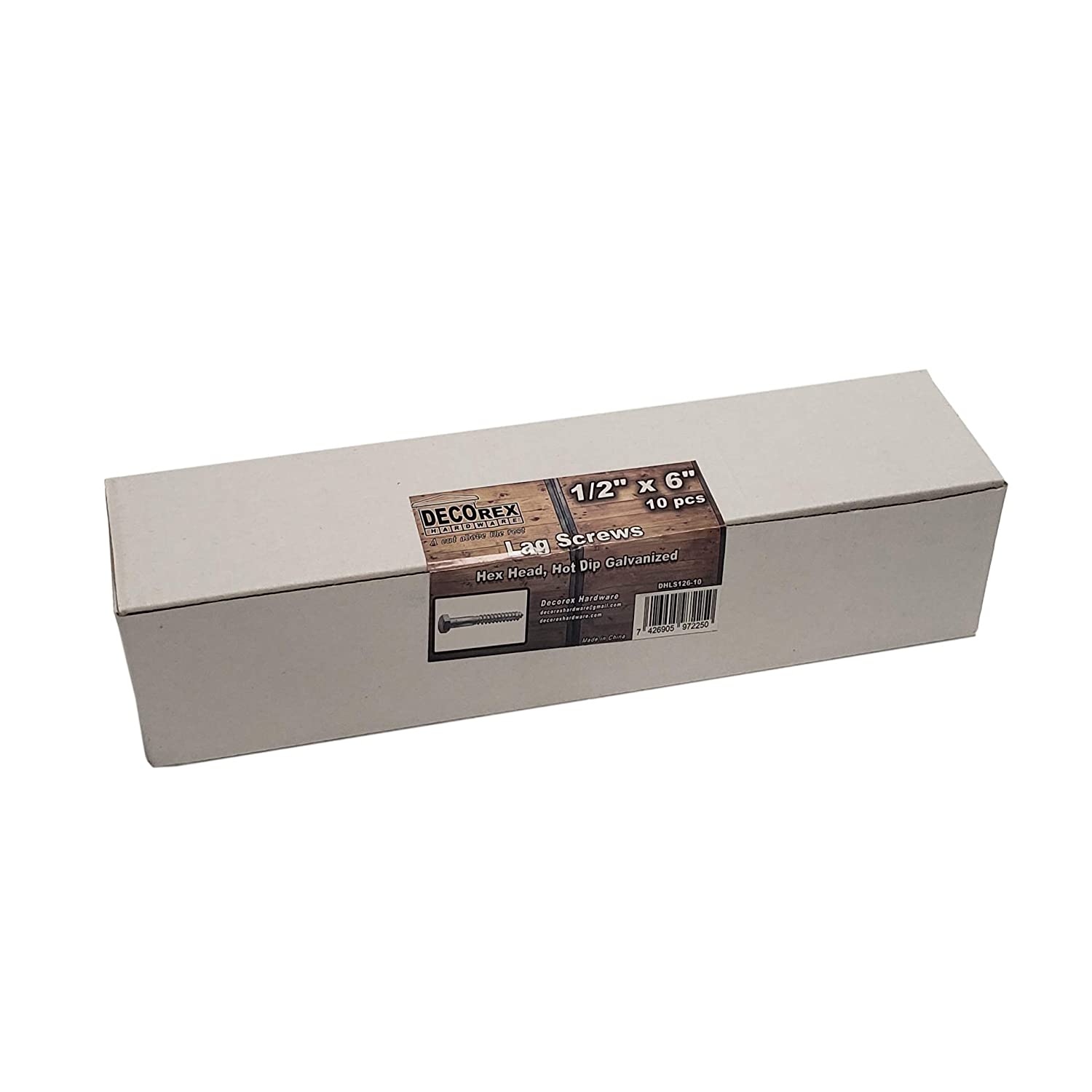 1/2" x 6" Lag Bolt Screws | Hex Head | Hot Dip Galvanized | 10pcs Box - Image 4