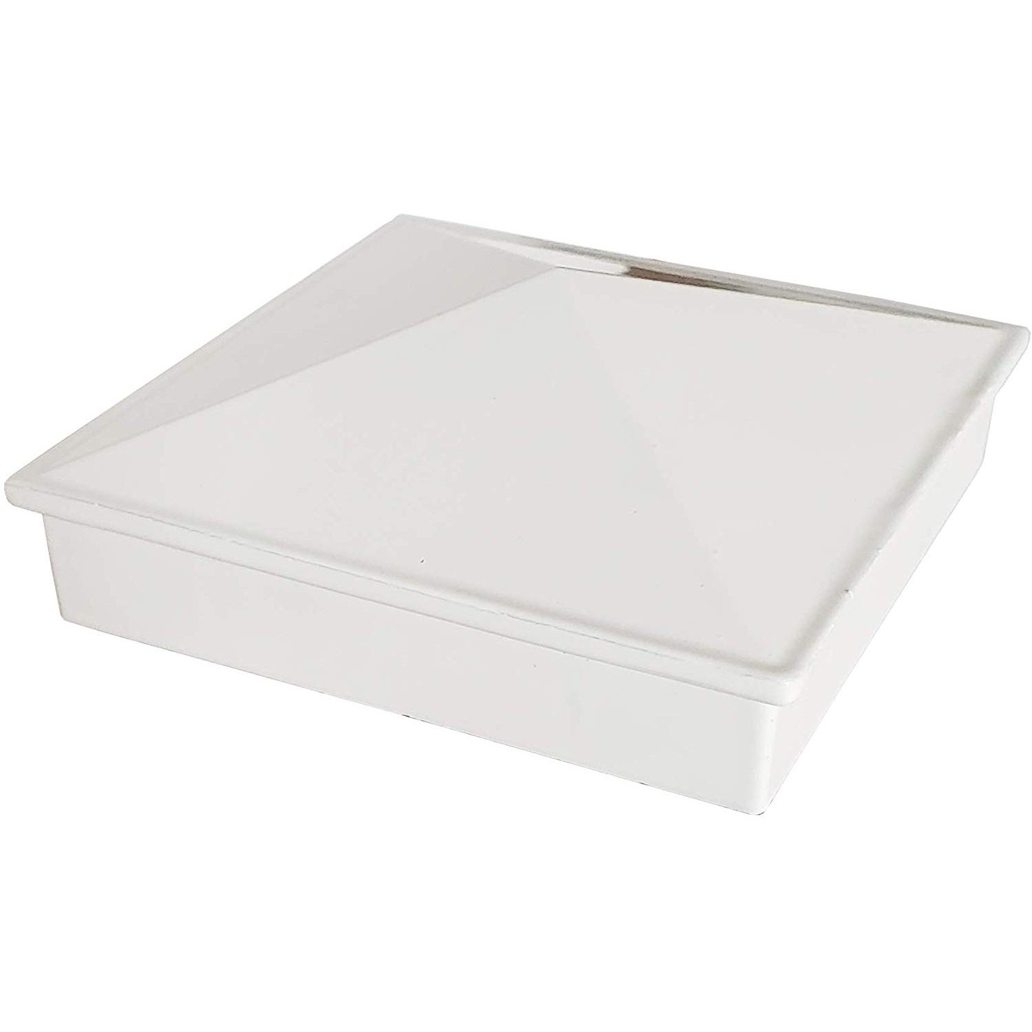 Decorex Hardware 3" x 3" Aluminium Pyramid Post Cap for Metal Posts - Pressure Fit - White (DHPPC30WF) - Image 3