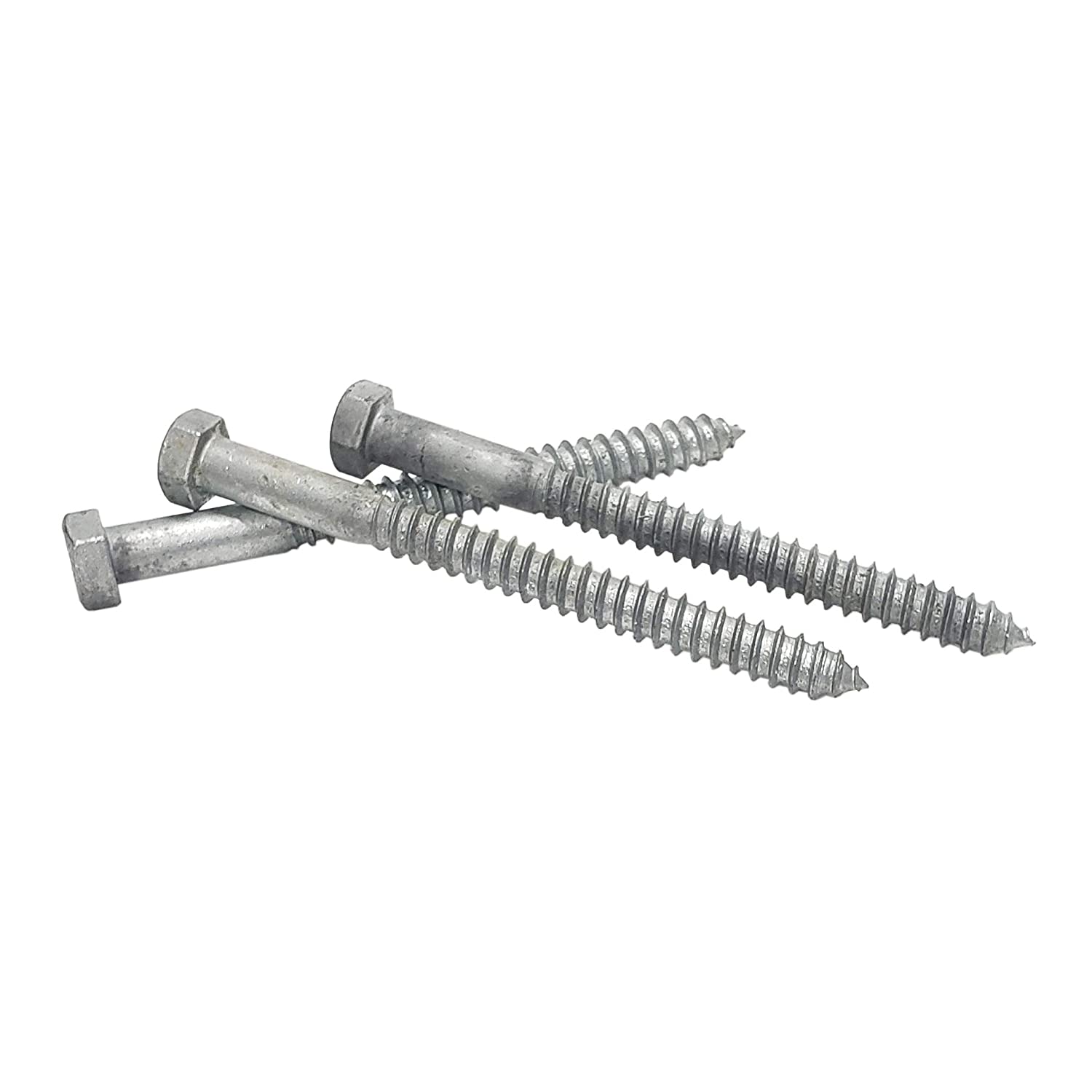 3/8" x 6" DXH Lag Bolt Screws, Hex Head, Hot Dip Galvanized - 5pcs - Image 4