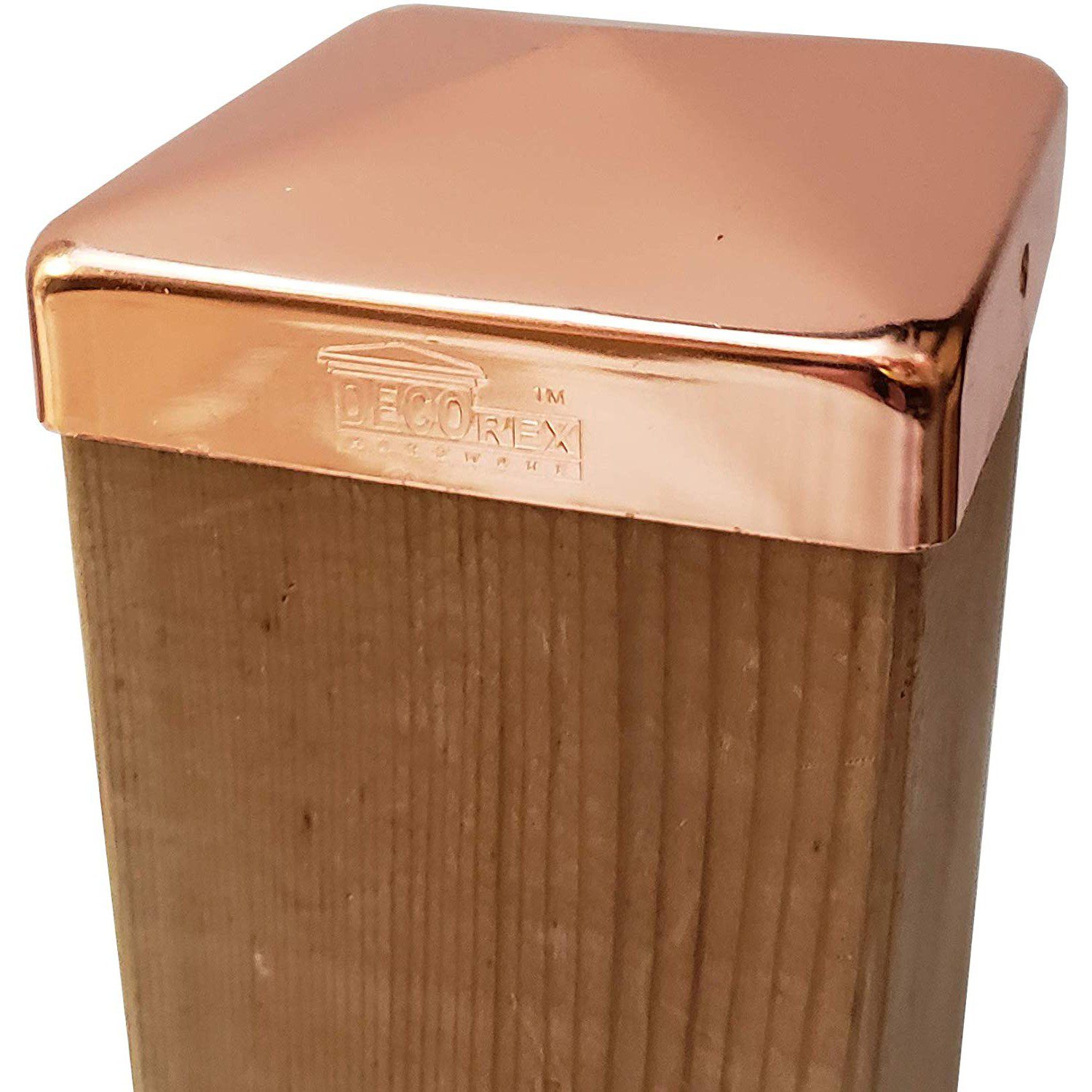 Decorex Hardware 3.5" x 3.5" Solid Copper Pyramid Post Cap for Actual 3.5" x 3.5" Wood Posts - Image 2