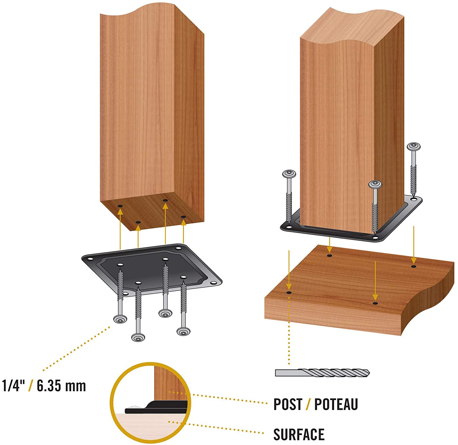 Nuvo Iron 4" x 4" Wood Post Plate Connector, Black - WPCP4B - Image 2