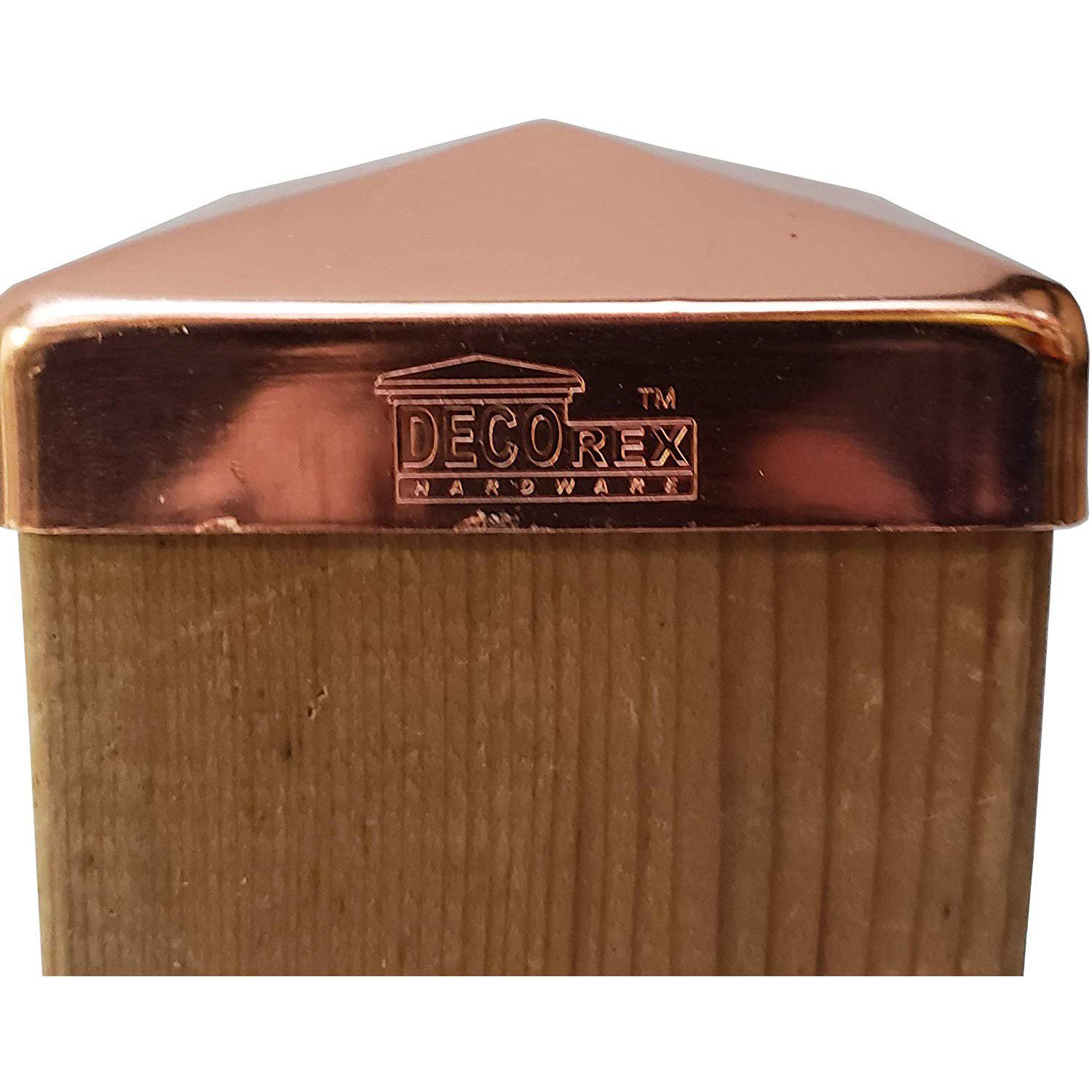 Decorex Hardware 3.5" x 3.5" Solid Copper Pyramid Post Cap for Actual 3.5" x 3.5" Wood Posts - Image 5