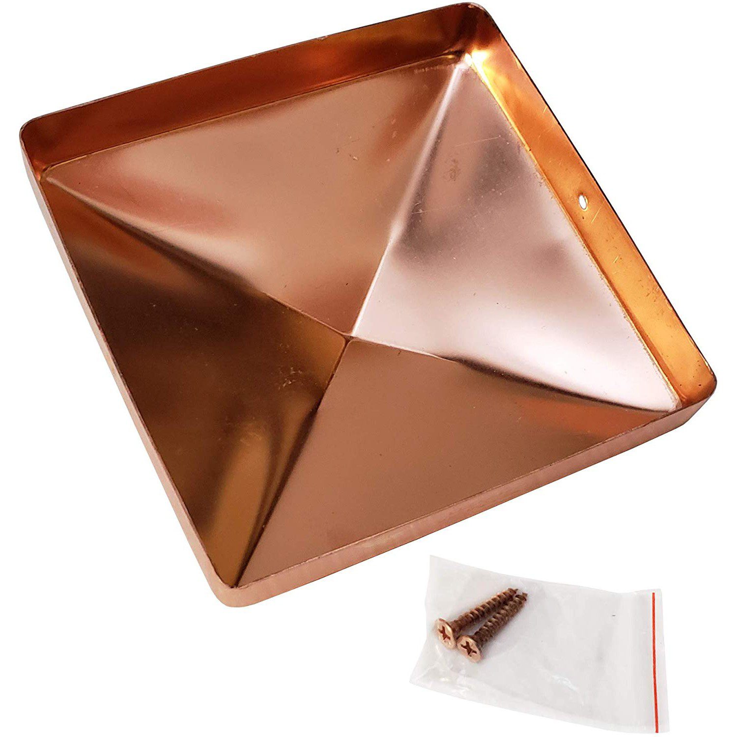 Decorex Hardware 5.5" x 5.5" Solid Copper Pyramid Post Cap for Actual 5.5" x 5.5" Wood Posts - Image 7