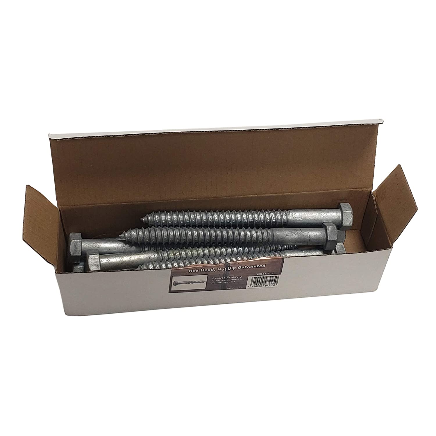 1/2" x 6" Lag Bolt Screws | Hex Head | Hot Dip Galvanized | 10pcs Box - Image 5