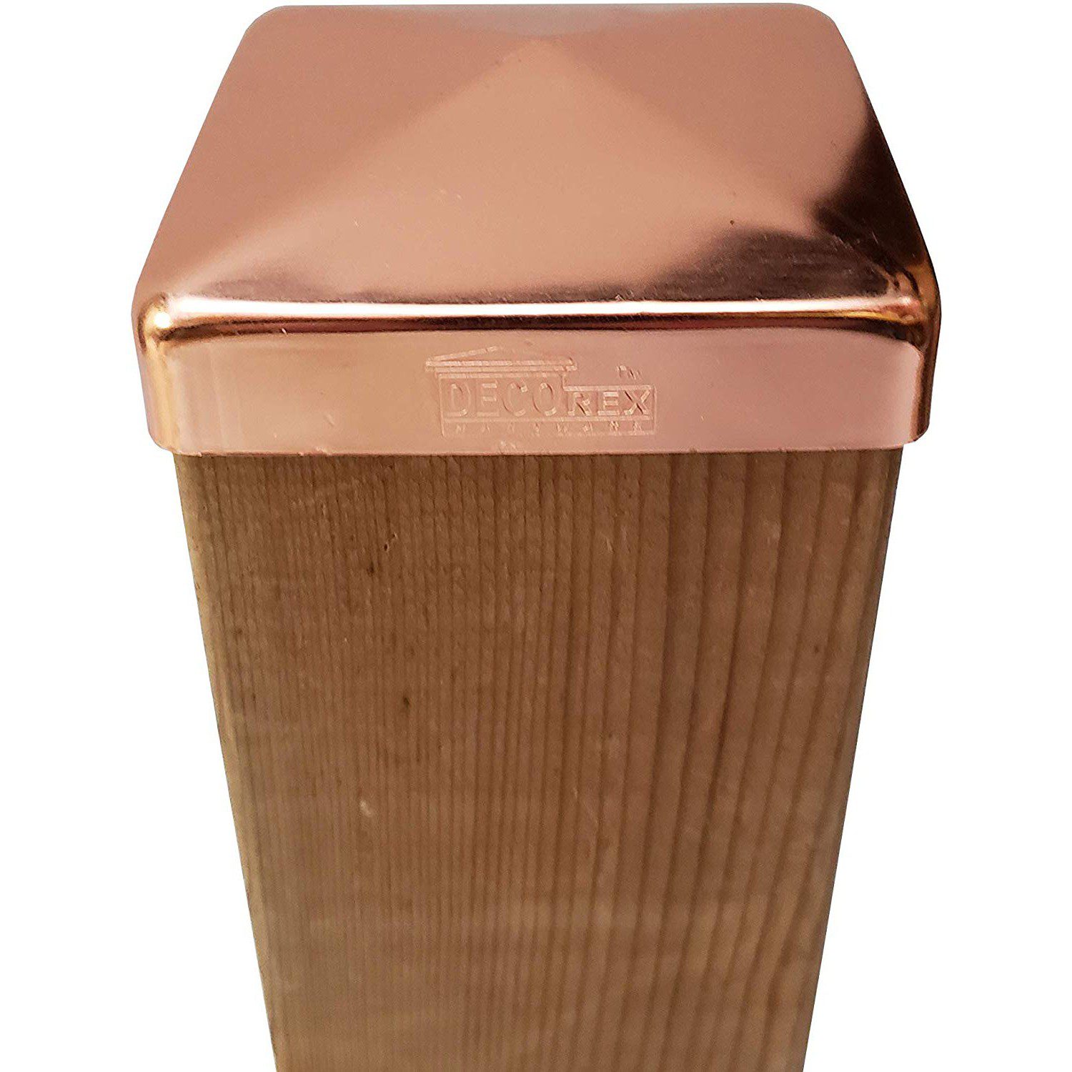 Decorex Hardware 3.5" x 3.5" Solid Copper Pyramid Post Cap for Actual 3.5" x 3.5" Wood Posts - Image 3