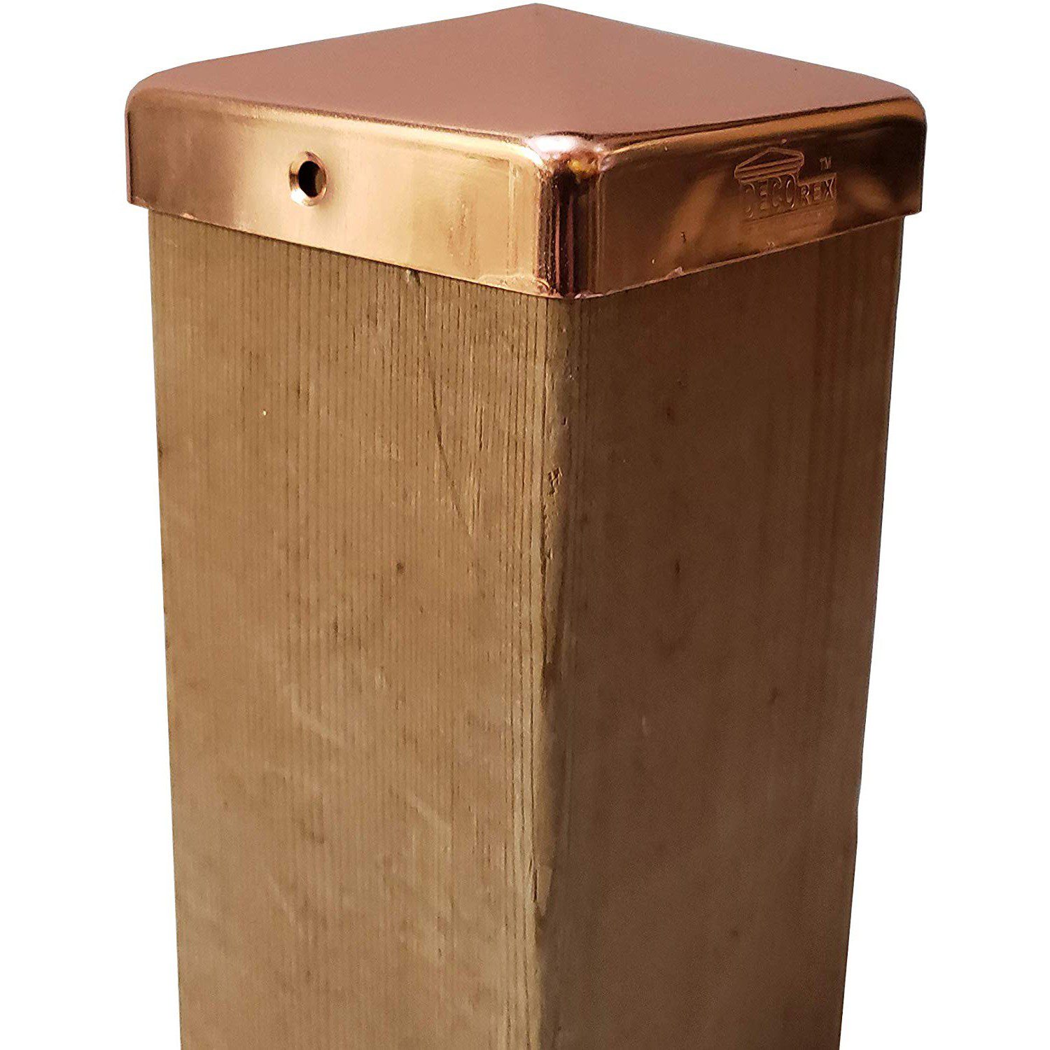 Decorex Hardware 3.5" x 3.5" Solid Copper Pyramid Post Cap for Actual 3.5" x 3.5" Wood Posts - Image 4
