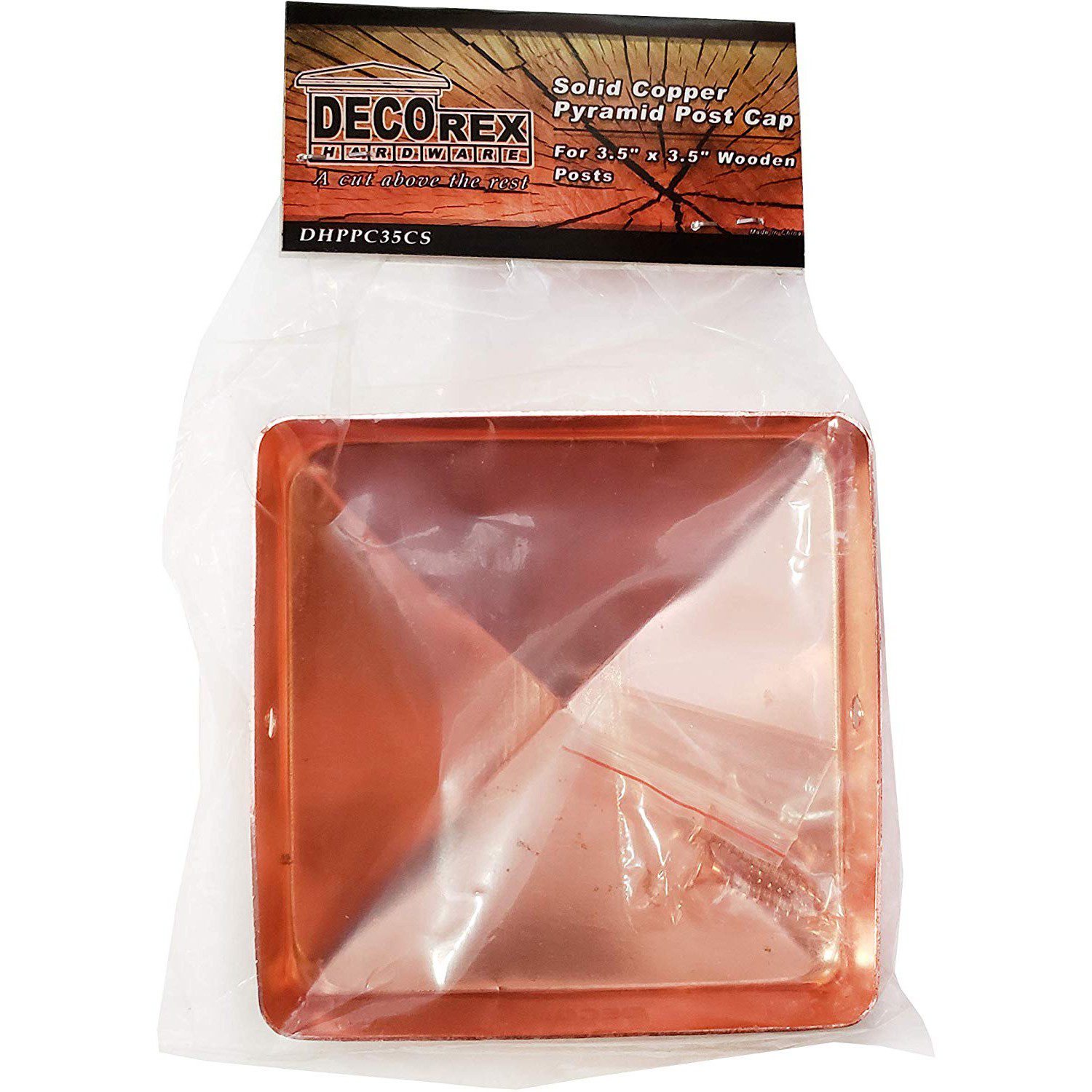 Decorex Hardware 3.5" x 3.5" Solid Copper Pyramid Post Cap for Actual 3.5" x 3.5" Wood Posts - Image 8