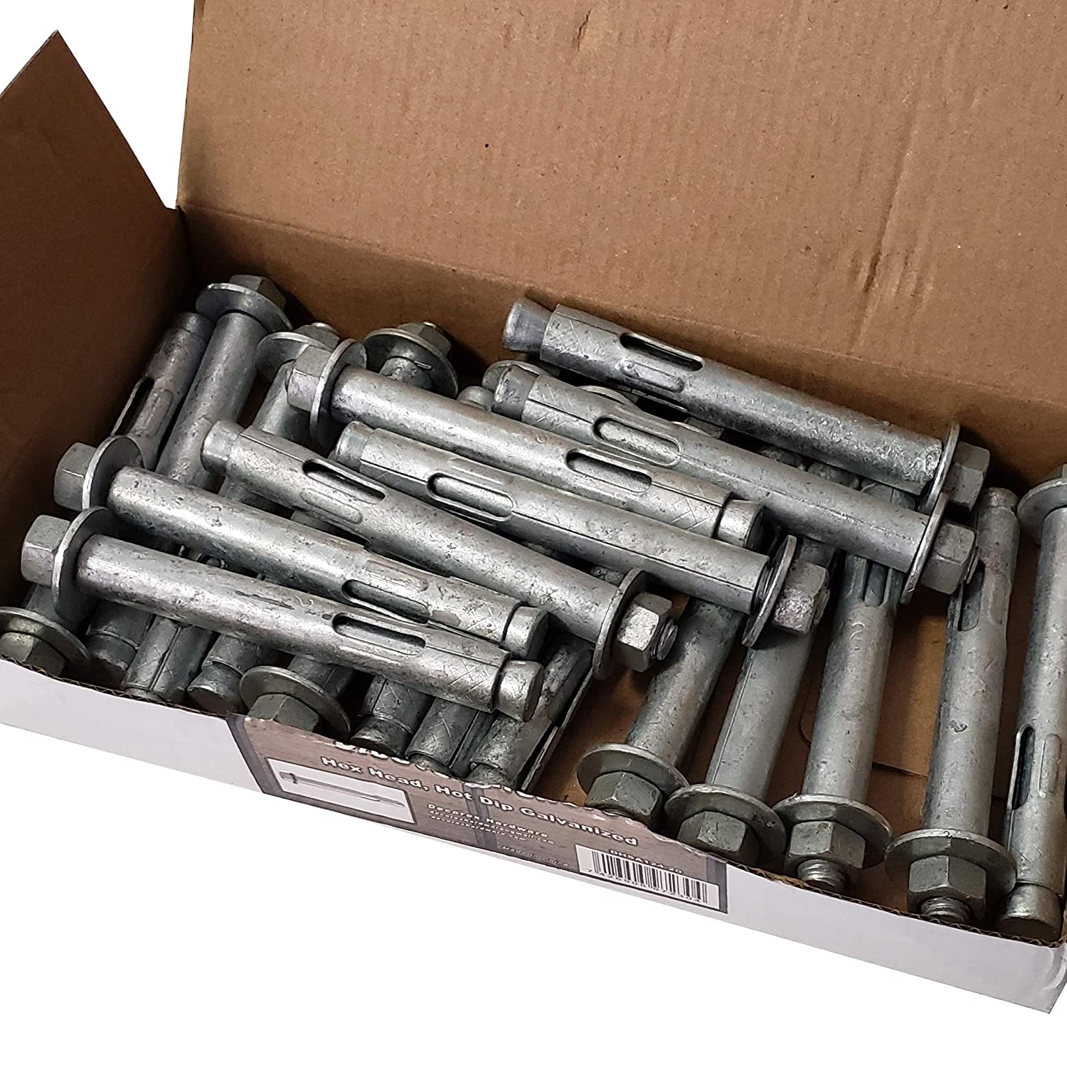 1/2" x 4" Sleeve Anchor | Hot Dip Galvanized | Hex Head | 20pcs per Box - Image 2