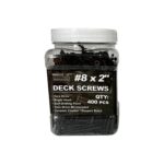 #8 x 2 Deck Screws, Torx Drive, Bugle Head, Black Ruspert, Self-Drilling - 400pcs Jar