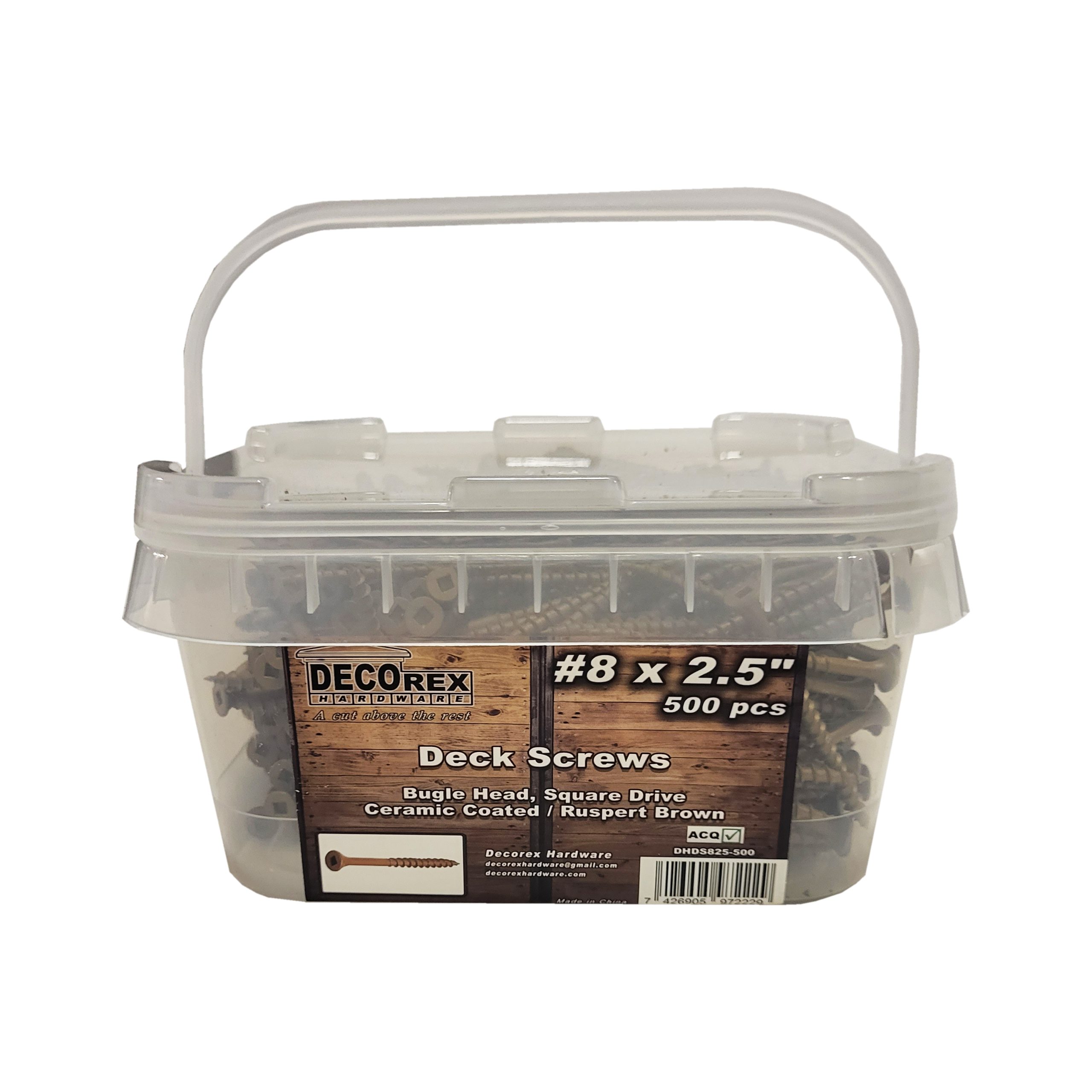 #8 x 2 1/2" Deck Screws | Square Drive | Bugle Head | Brown Ruspert | 500pcs Box - Image 4