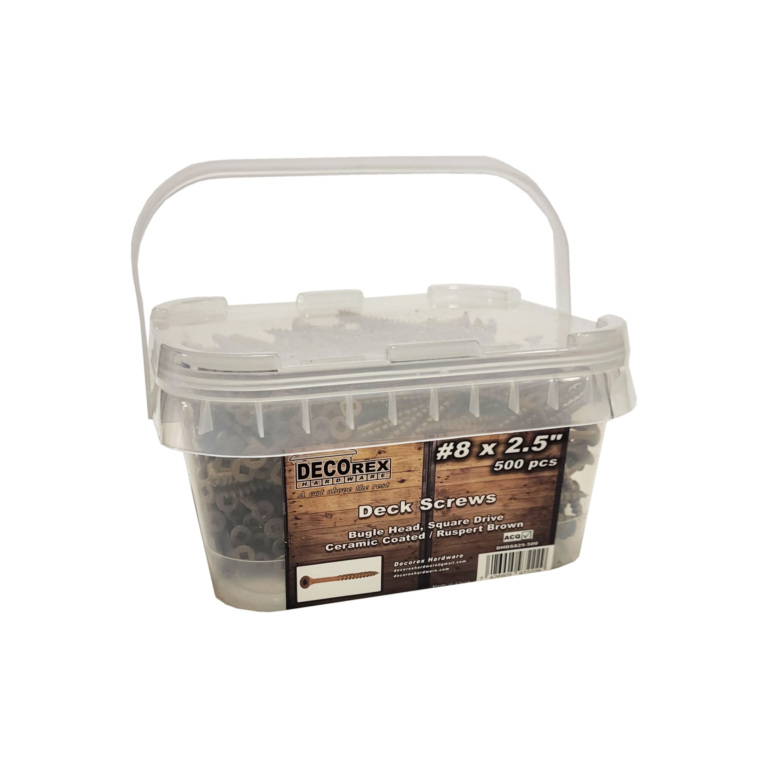 #8 x 2 1/2" Deck Screws | Square Drive | Bugle Head | Brown Ruspert | 500pcs Box - Image 3