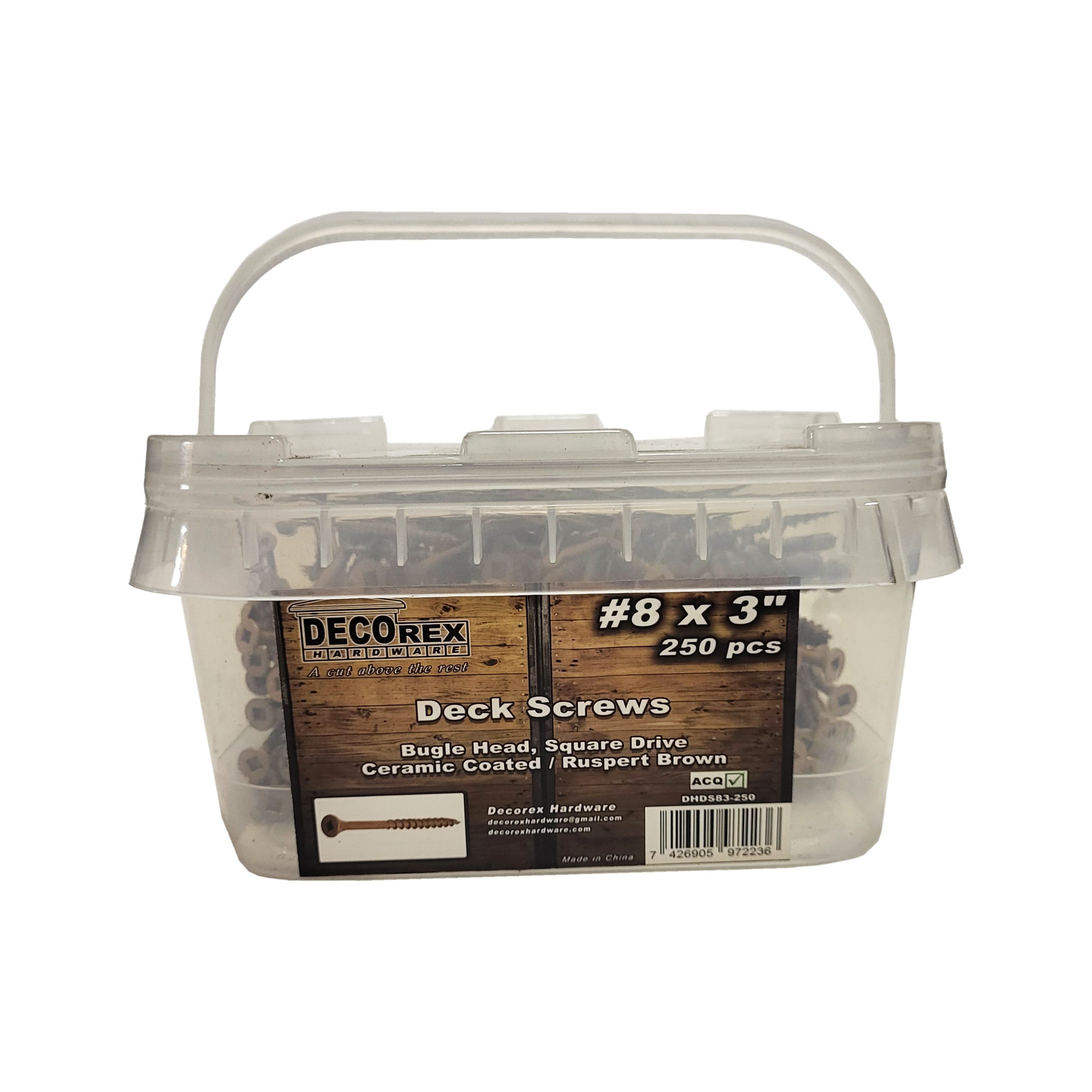 #8 x 3" Deck Screws | Square Drive | Bugle Head | Brown Ruspert | 250pcs Box - Image 5