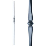 Iron Stair Balusters 5/8" Round x 44" Long, Single Spoon, Hollow, Black Powder Coated - 15pcs - (Satin Black) - DH-10