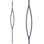 Iron Stair Balusters 1/2" Pointed Oval Square x 44" Long, Hollow, Black Powder Coated - 15pcs - (Satin Black) - DH-15