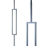 Iron Stair Balusters 1/2" Square x 44" Long, Single Rectangle, Hollow, Black Powder Coated - 15pcs - (Satin Black) - DH-33