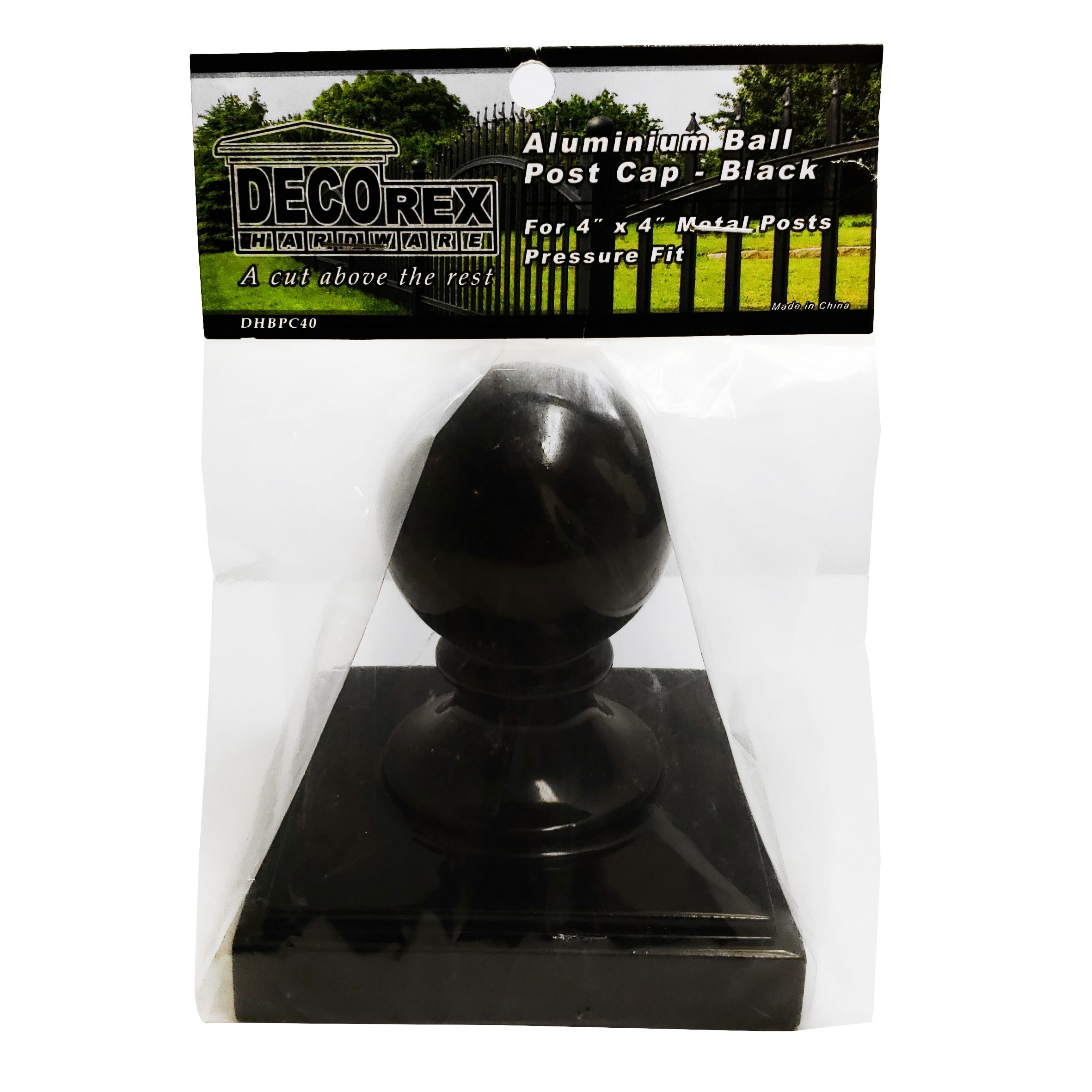 Decorex Hardware Aluminium Ball Post Cap for 4" x 4" Metal Posts – Black - Image 4