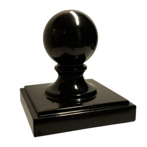 Decorex Hardware Aluminium Ball Post Cap for 4" x 4" Metal Posts – Black