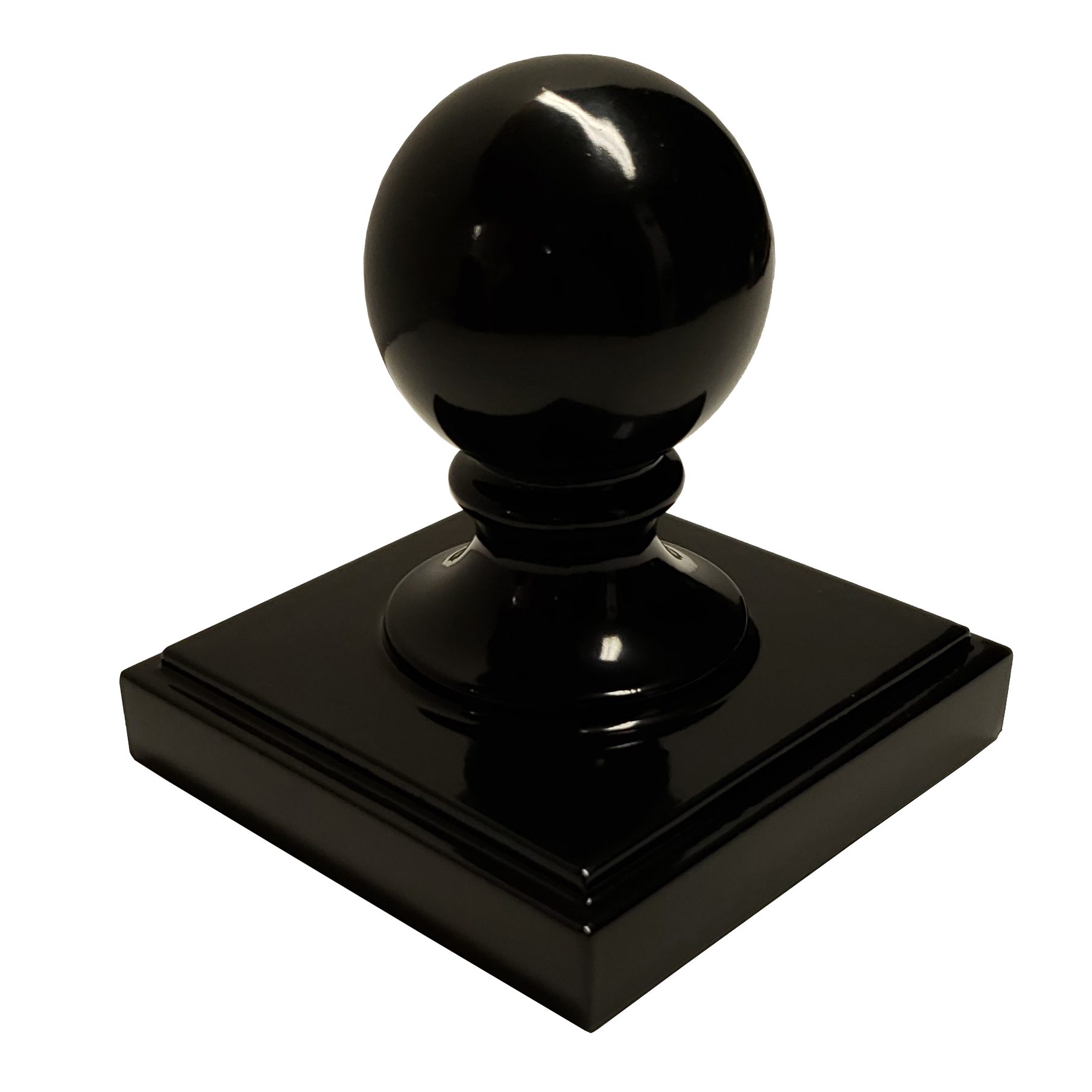 Decorex Hardware Aluminium Ball Post Cap for 4" x 4" Metal Posts – Black - Image 2