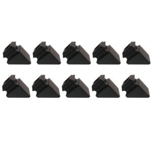 Baluster Pitch Angled Slant Shoe with Set Screw - for Use with 1/2" Square Iron Balusters - Set of 10 (Satin Black) - DH-31