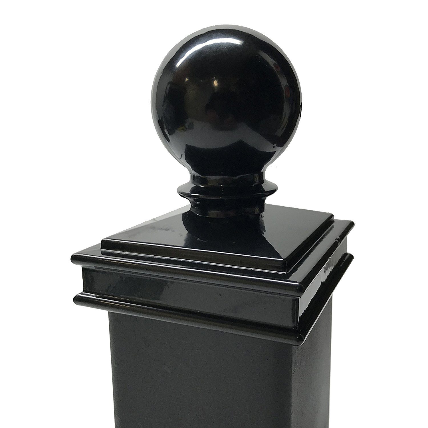 Decorex Hardware Aluminium 3" x "3 Black Ball Post Cap For 3" x 3 Metal Posts - Pressure Fit - Image 3