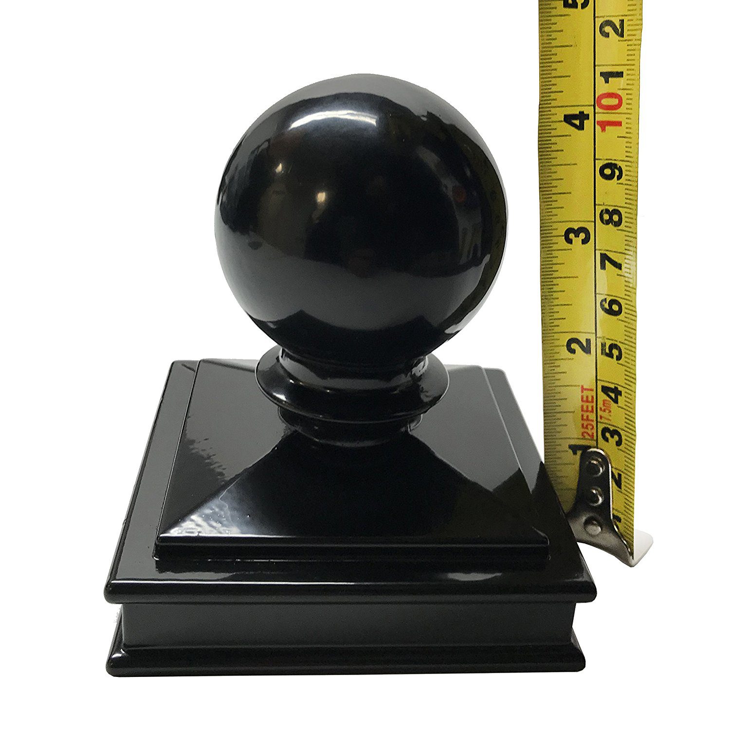 Decorex Hardware Aluminium 3" x "3 Black Ball Post Cap For 3" x 3 Metal Posts - Pressure Fit - Image 8