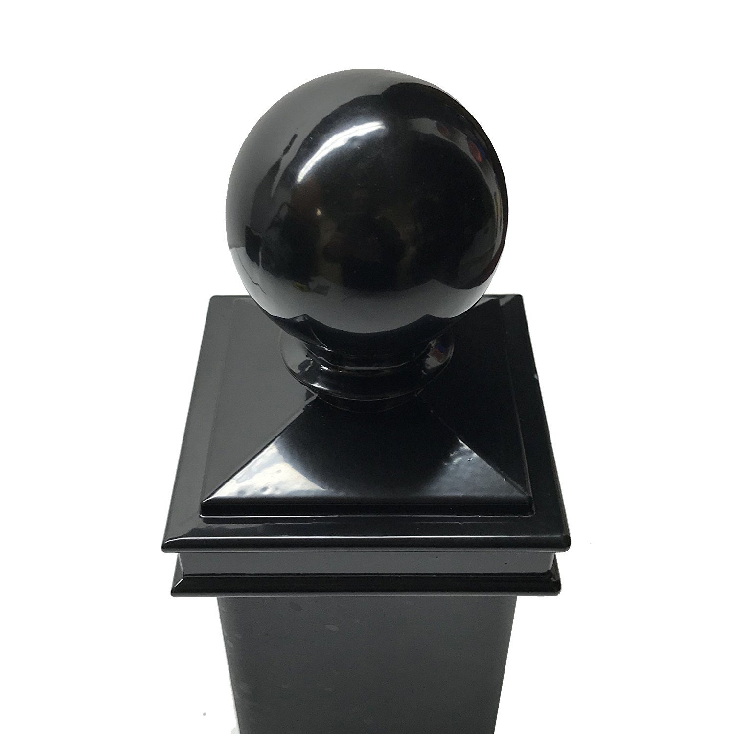 Decorex Hardware Aluminium 3" x "3 Black Ball Post Cap For 3" x 3 Metal Posts - Pressure Fit - Image 5