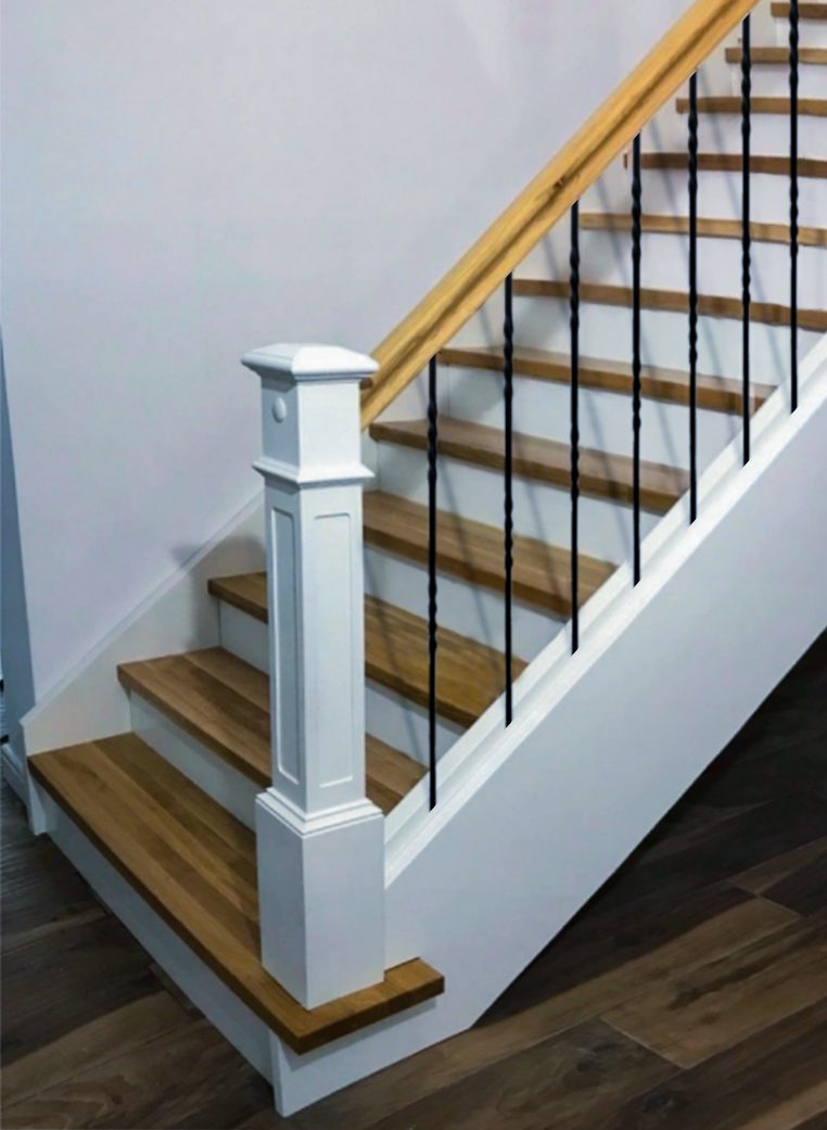 Iron Stair Balusters 1/2" Square x 44" Long, Double Twist, Hollow, Black Powder Coated - 30pcs - (Satin Black) - DH-03 - Image 3