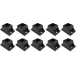 Baluster Screw Down Flat Shoe with Set of Screws - for Use with 1/2" Square Iron Balusters - Set of 10 (Satin Black) - DH-58