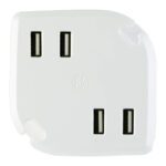 GE Multi-Port USB Wall Charger for Home & Travel, 4 USB Ports, 4.4A / 22W, 27006