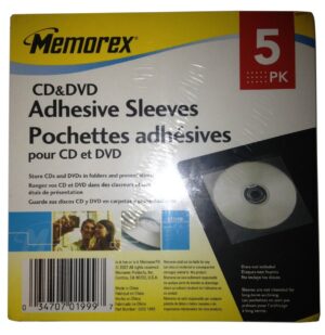 Memorex CD & DVD Adhesive Sleeves 5 Pack