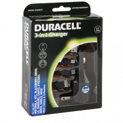 Duracell 3 in 1 (Car Home USB) Charger for Cell Phones Tablets & E-Readers - Image 3