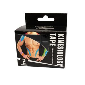 Kinesiology Tape 2" x 16' (Two Precut Rolls) for Sports and Therapy, Reduces Inflammation, Suppresses Pain, Stimulates Muscles - Black