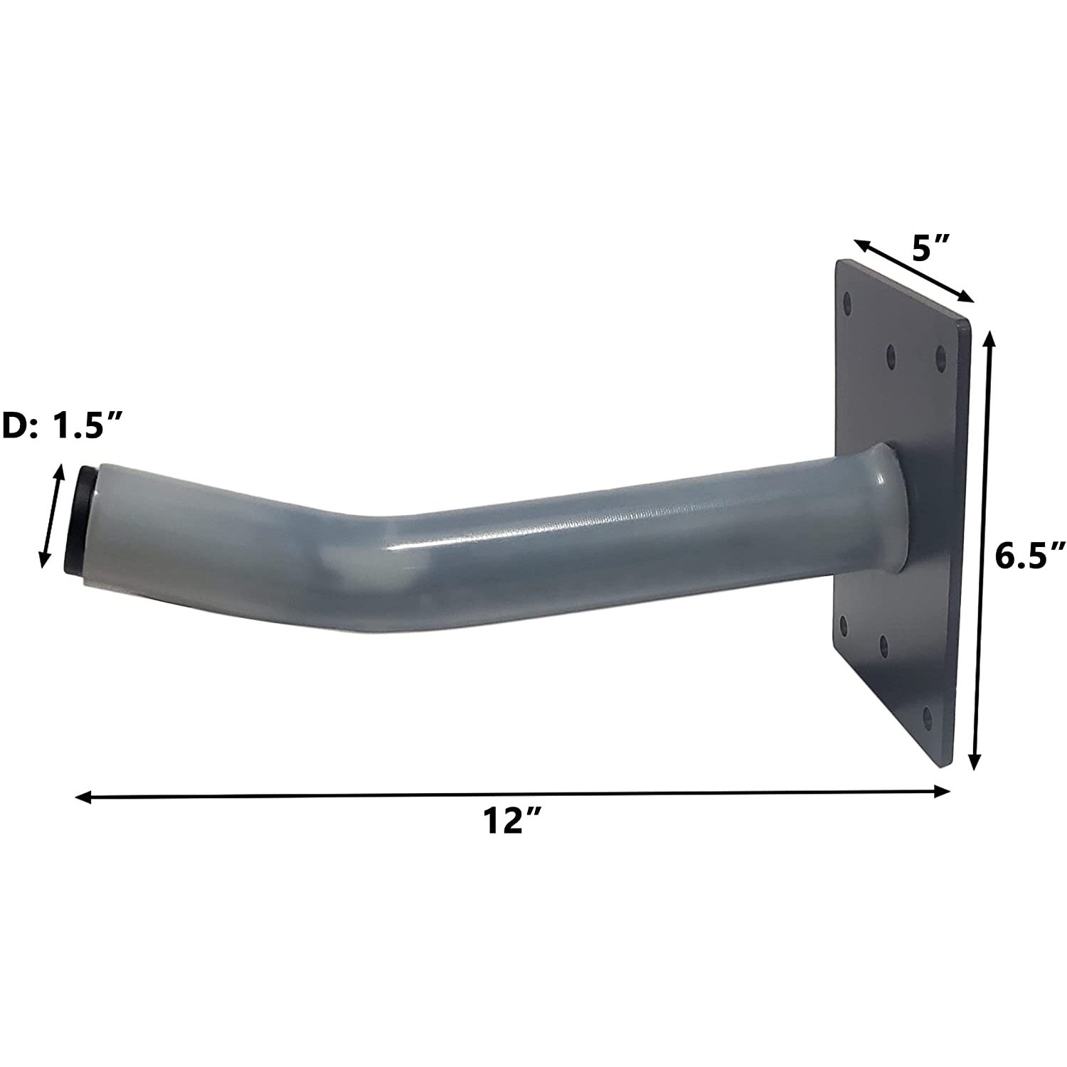 Wall Tire Hanger 12" with Protective Plastic Sleeve and Set of Screws and Anchors - Galvanized Steel Powder Coated Black - TWTH-12 - Image 5