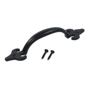 Nuvo Iron Black Antique Look Pull Handle 7" Colonial Design For Garage Shed Wood Door